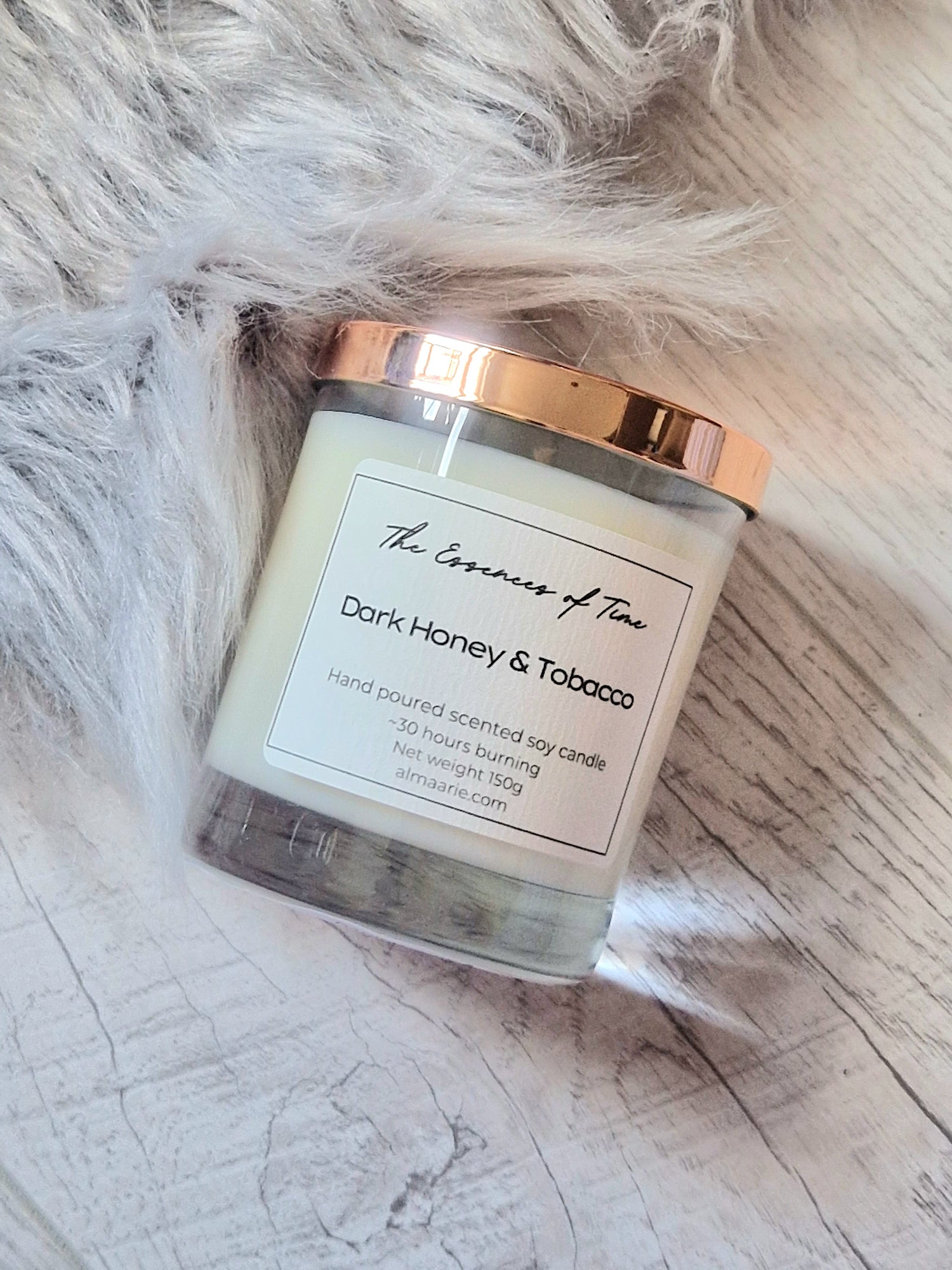 Image of Dark Honey and Tobacco candle in a glass jar