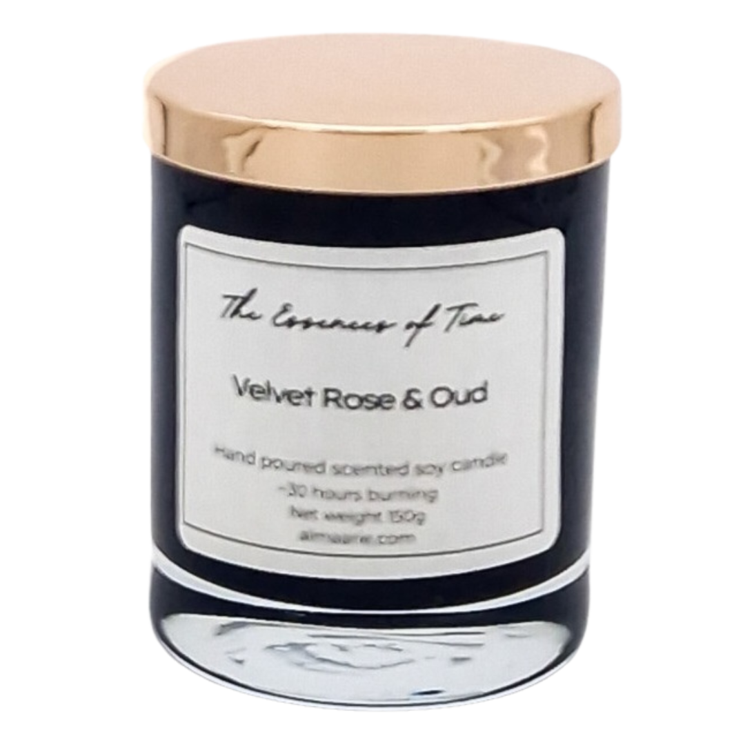Velvet Rose and Oud scented soya candle