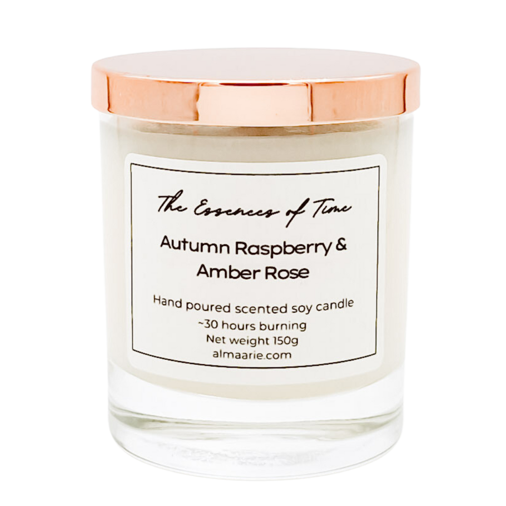 Autumn Raspberry and Amber Rose Candle
